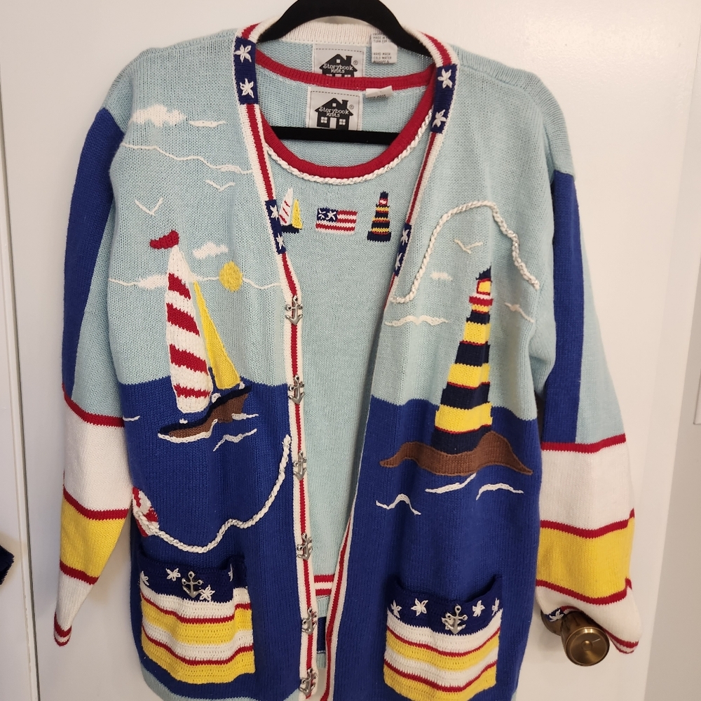 90's story book knits women's sweater set